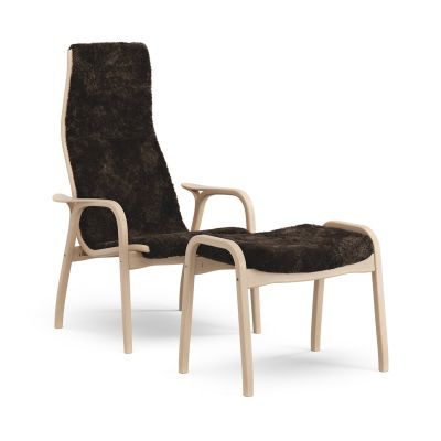 Swedese Lamino nojatuoli ja jalkarahi lakattu pyökki/lampaannahka Espresso (ruskea) | Alk. 2 512,00 €