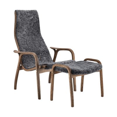 Swedese Lamino nojatuoli ja jalkarahi tammi/lampaannahka Special Edition Rubio Monocoat Chocolate-Charcoal | Alk. 2 860,09 €