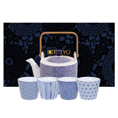 Tokyo Design Studio Nippon Blue setti teekannulla ja mukeilla | Alk. 89,00 €