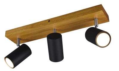Trio Marley spotti 3-os. GU10 mattamusta/puu | Alk. 61,90 €
