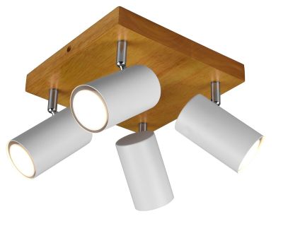 Trio Marley spotti 4-os. GU10 mattavalkoinen/puu | Alk. 95,90 €