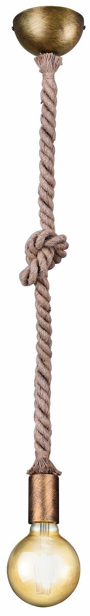 Trio Rope riippuvalaisin E27 antiikkimessinki