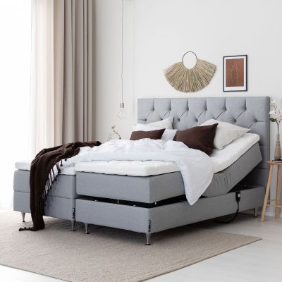 Unia Kulta moottorisänkypaketti 180x200 L HR35, shampanja jaloilla, v.harmaa fam | Alk. 2 780,00 €
