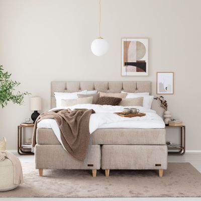 Unia Platina jenkkisänkypaketti 160 M/XL luonnonkumi, tammi jalat, beige Voque 0 | Alk. 2 539,00 €