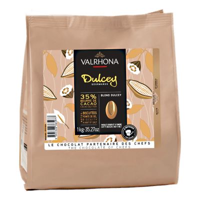 Valrhona Dulcey 35 % Suklaanappi, 1 kg | Alk. 63,00 €