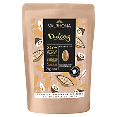 Valrhona Dulcey 35 % Suklaanappi, 250 g | Alk. 28,00 €
