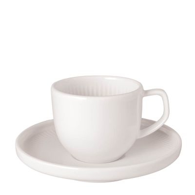 Villeroy & Boch - Afina Espressokuppi ja aluslautanen 5 cl Valkoinen | Alk. 29,70 €