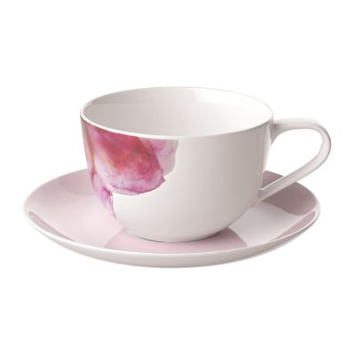 Villeroy & Boch Rose Garden -kuppi ja aluslautanen Vaaleanpunainen-valkoinen | Alk. 44,10 €