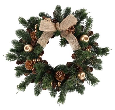 Winteria kranssi kävyillä ja rusetilla Ø34 cm vihreä | Alk. 15,90 €